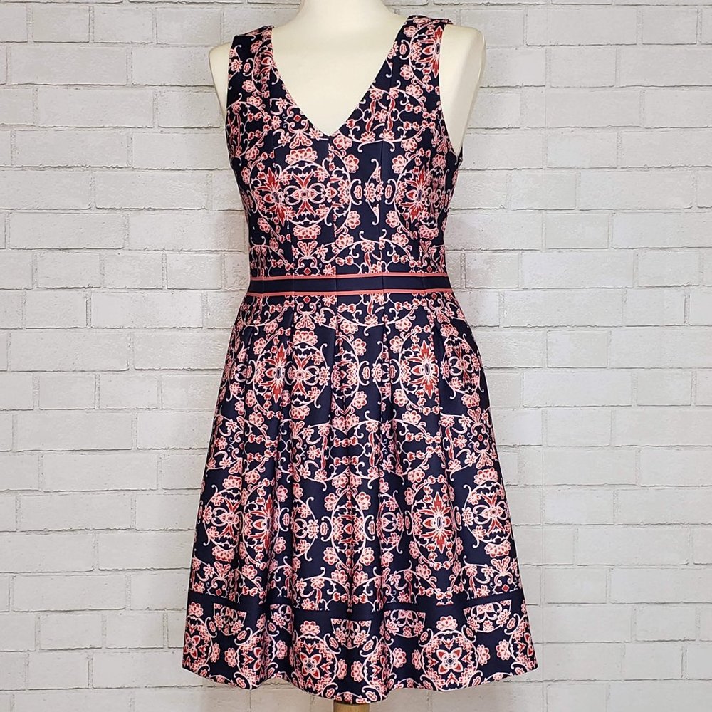 Vince Camuto Sleeveless V-Neck Fit Flare Dress